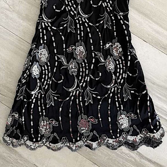 Evita Black Vintage Dress - Handmade Detailing - Picture 3 of 9